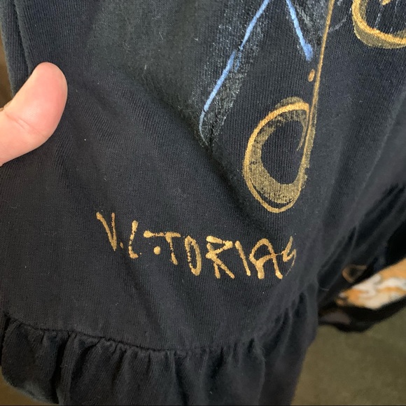 VC Torias Vintage 90's Art to Wear Hand Painted Dress floral - Picture 2 of 10